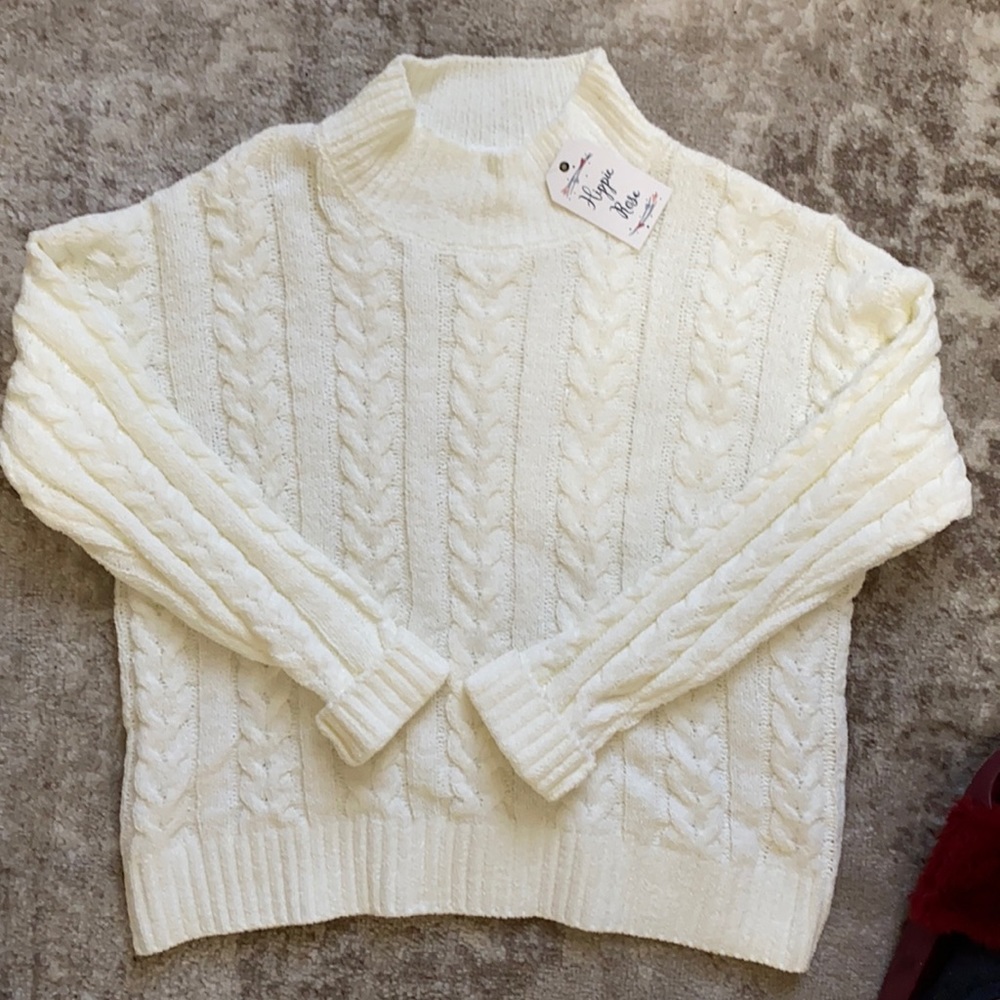 White Sweater, mock turtleneck